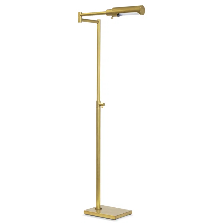 Noble Adjustable Natural Brass Floor Task Reading Lamp