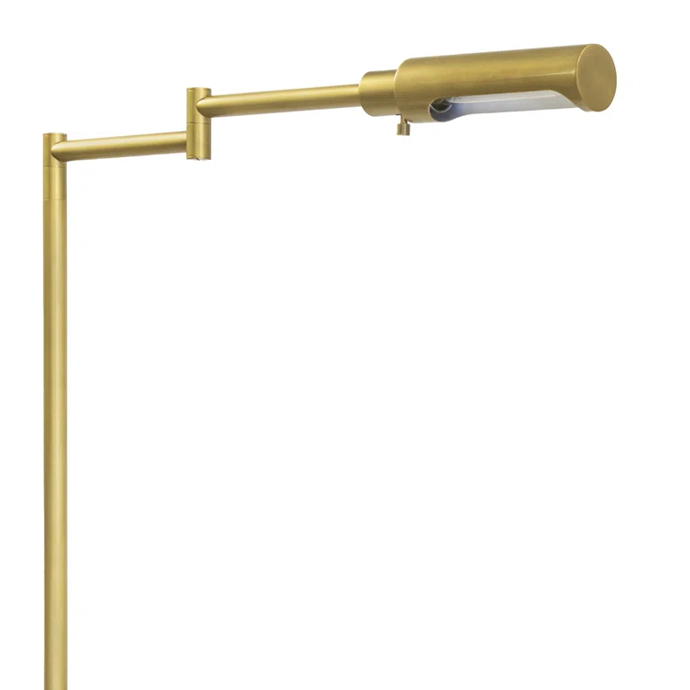 Noble Adjustable Natural Brass Floor Task Reading Lamp