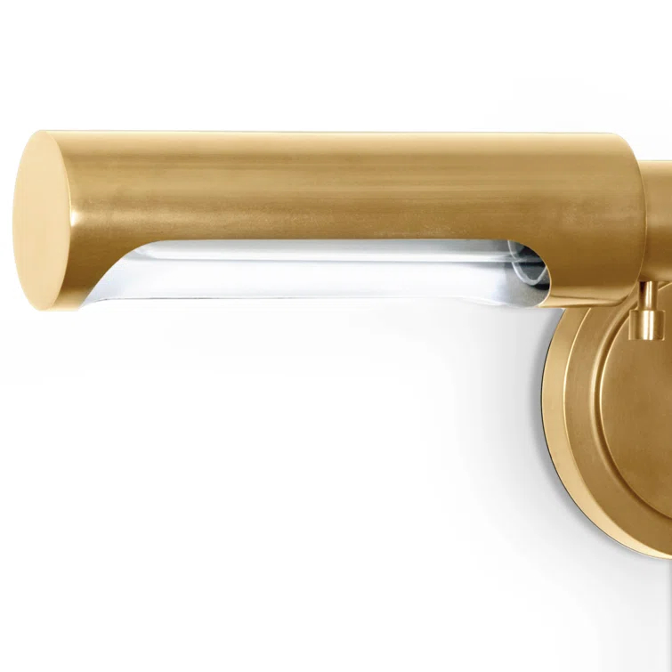 Noble Natural Brass Swing Arm Sconce with Dimmable Metal Shade