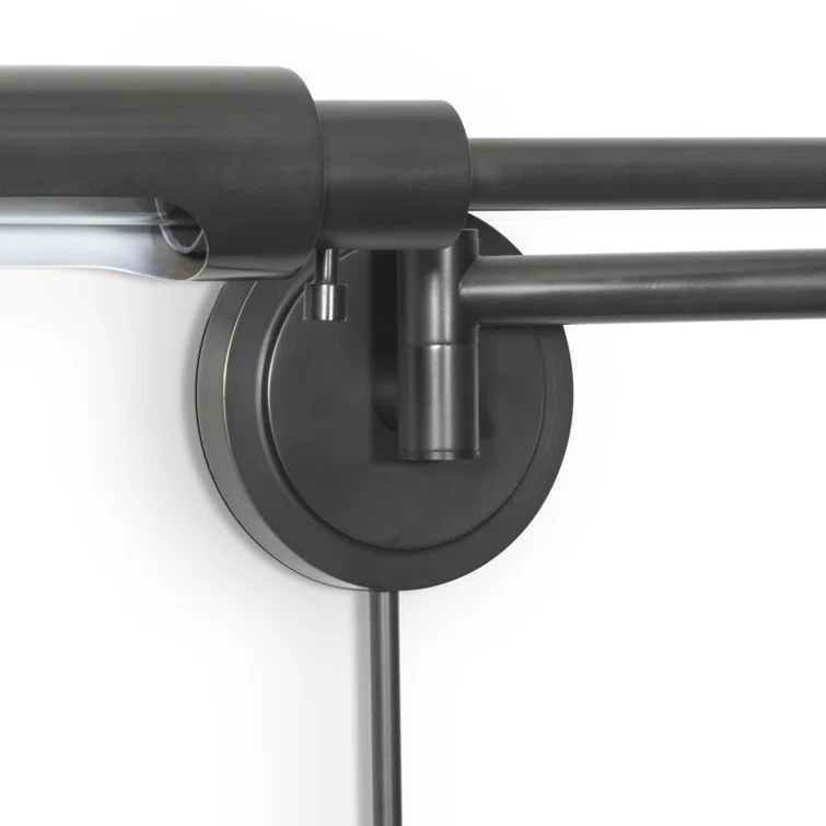 Oil Rubbed Bronze Swing Arm Task Sconce with Metal Shade
