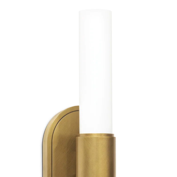 Natural Brass and Glass Double Light Sconce