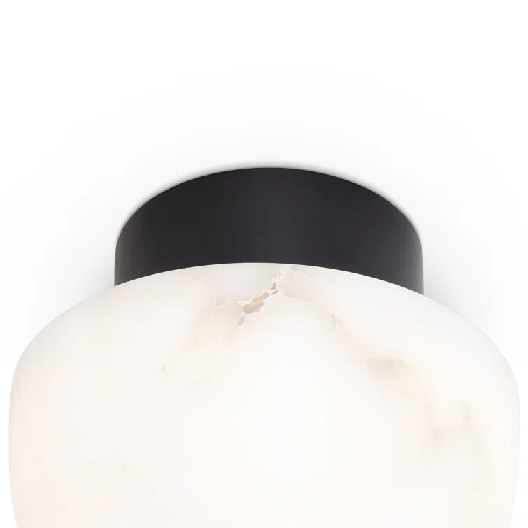 Oil Rubbed Bronze Alabaster Globe LED Flush Mount