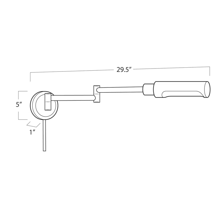 Noble Natural Brass Swing Arm Sconce with Dimmable Metal Shade