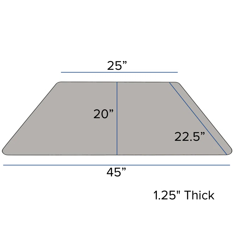 Goddard Trapezoid Thermal Laminate Activity Table with Height Adjustable Legs