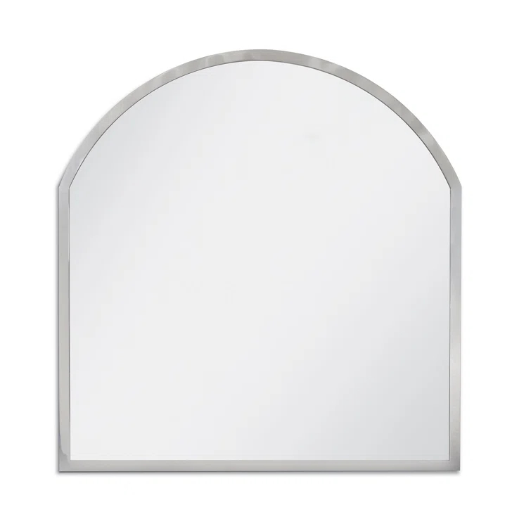 Rectangular Silver Nickel Steel Minimalist Accent Mirror