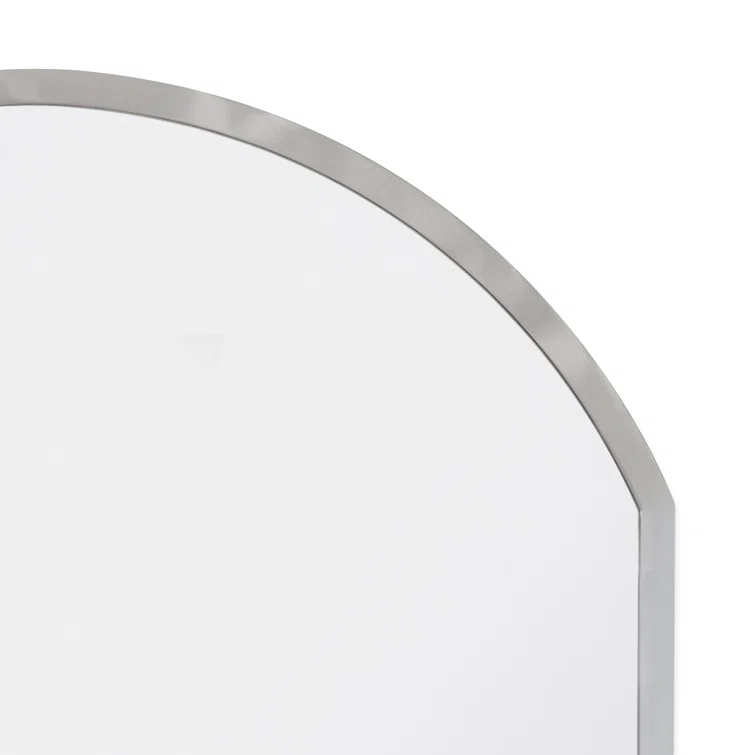 Rectangular Silver Nickel Steel Minimalist Accent Mirror