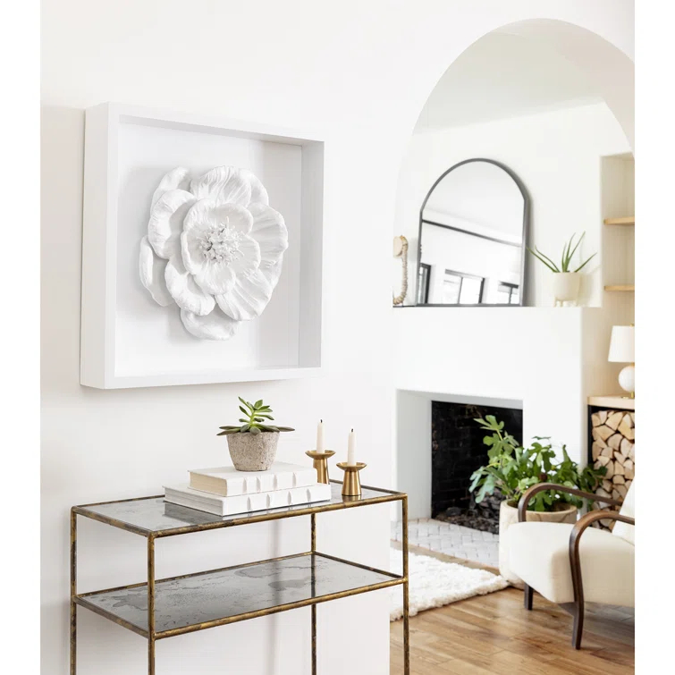 Elegant Gold Steel Entryway Mirror 38" x 36"