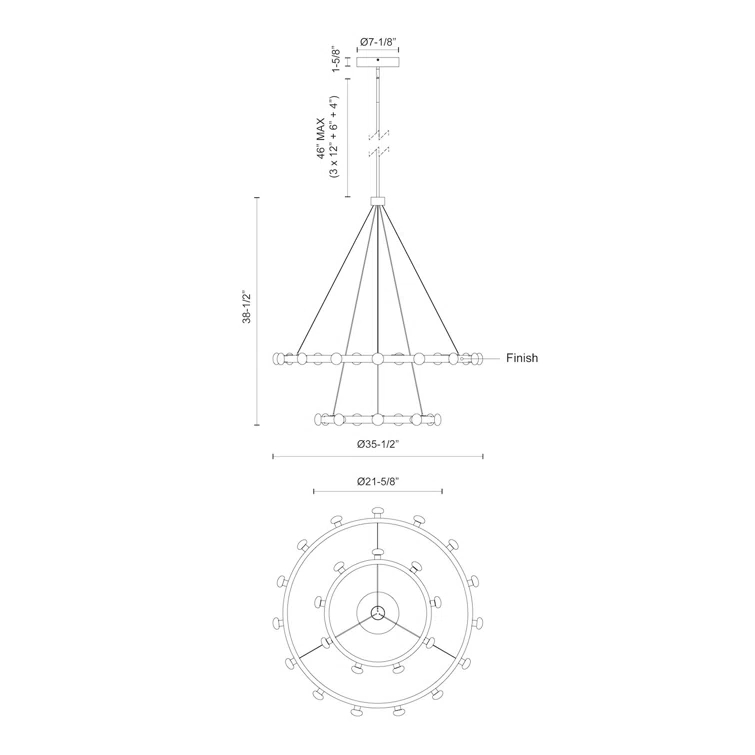 Rezz 24 - Light LED Modern Linear Chandelier