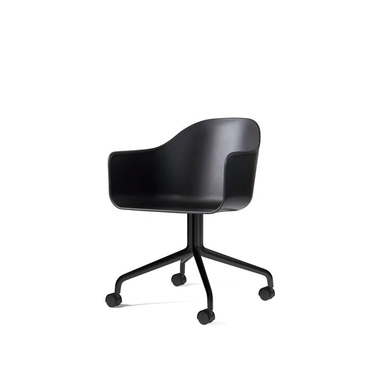 Elegant High Swivel Harbour Arm Chair in Sleek Black