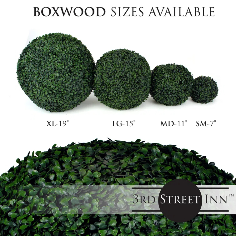 3rd Street Inn 15'' Faux Foliage Topiary (Set of 3)