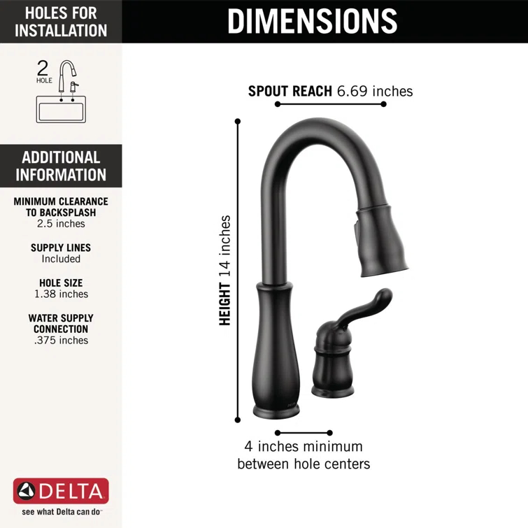 Leland Pull Down Sprayer Kitchen Sink Faucet, Single Handle Kitchen Faucet