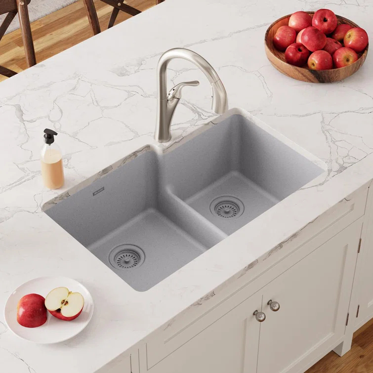 Elkay Quartz Classic 33" L x 21" W Double Basin Undermount Kitchen Sink