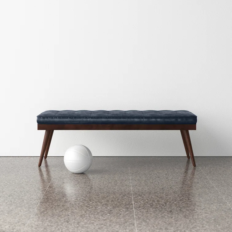 Athan Full-Grain Italian Genuine Leather Bench