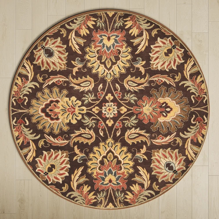 Arden Oriental Handmade Tufted Wool Dark Brown/Garnet Area Rug