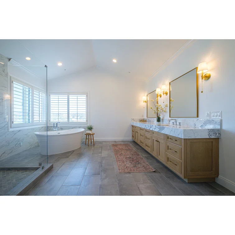 Studio 60'' x 36'' Freestanding Soaking Acrylic Bathtub