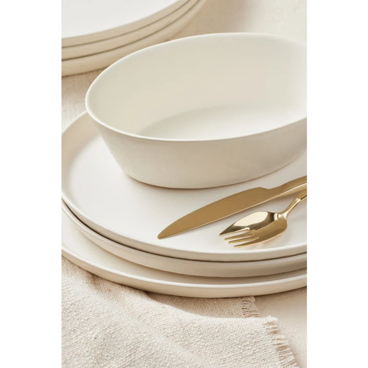 Stone by Mercer Project Katachi 16-Piece Dinnerware Set Stoneware