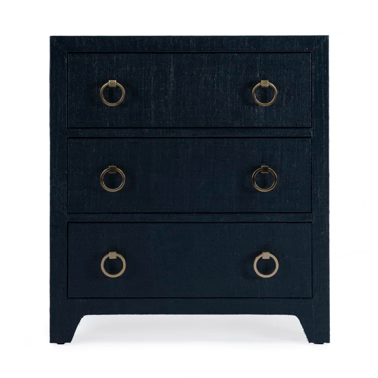 Butler Specialty Company Bar Harbor Raffia 3 Drawer Chest - Navy Blue
