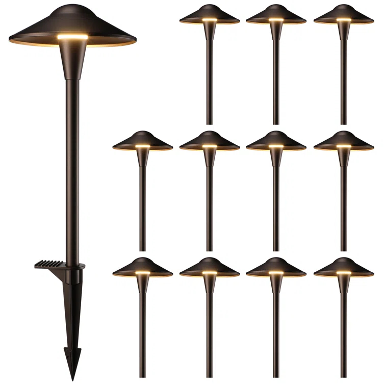 3CCT Low Voltage Landscape Pathway Lights, 5W LED Landscape Path Light, Aluminum, Oil Rubbed Bronze (Set of 12)