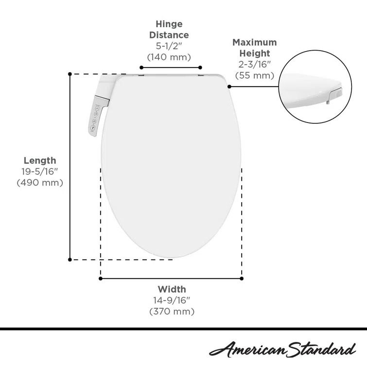 AquaWash Elongated Toilet Seat Bidet