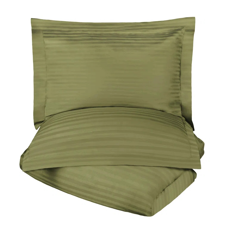 100% Egyptian-Quality Cotton Traditional Sateen Striped Luxor Treasures Duvet Cover Set
