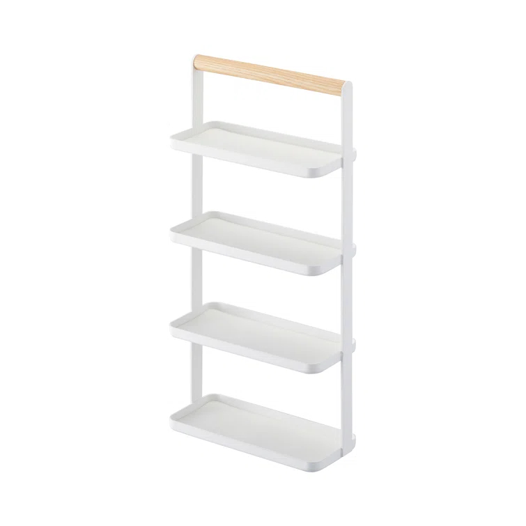 Tosca Yamazaki Home 4-Tier Accessory Tray, Jewelry Holder & Storage Organizer, Steel + Wood, Handles