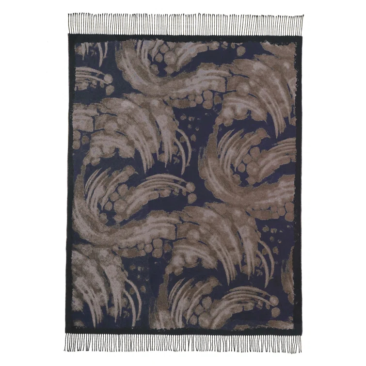 Luisa Hand Woven Full Size Wool Blanket with Twisted Fringe
