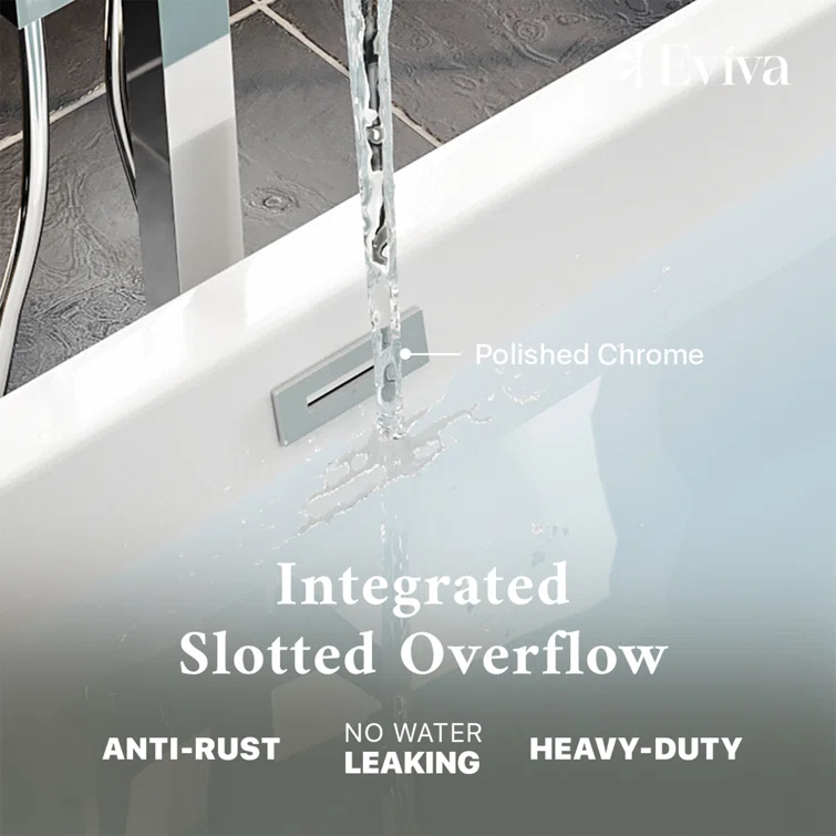 Aries 59'' x 32'' Freestanding Soaking Acrylic Bathtub