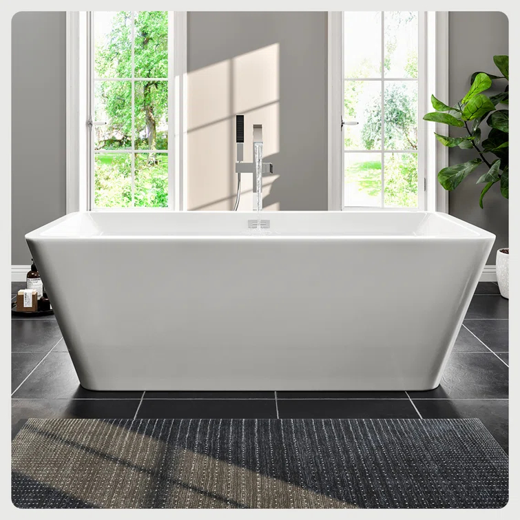 Aries 59'' x 32'' Freestanding Soaking Acrylic Bathtub