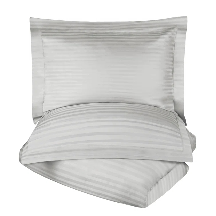 100% Egyptian-Quality Cotton Traditional Sateen Striped Luxor Treasures Duvet Cover Set