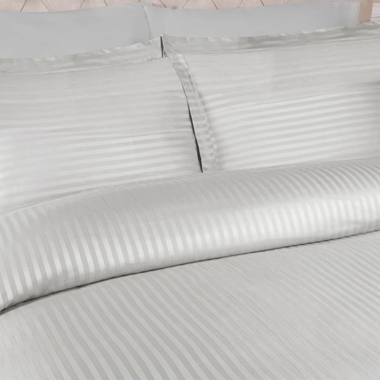 100% Egyptian-Quality Cotton Traditional Sateen Striped Luxor Treasures Duvet Cover Set