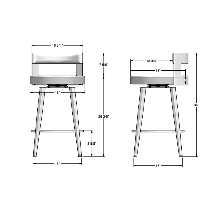 Corda Swivel Upholstered Counter & Bar Stool