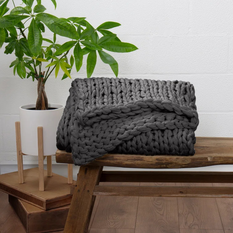 Handmade Chunky Knit Throw Blanket