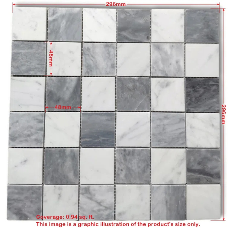12" x 12" Marble Mosaic Wall and Floor Tile