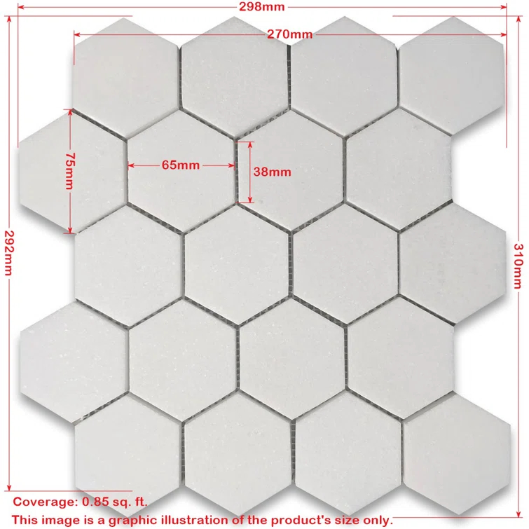 12" x 11" Marble Mosaic Sheet Subway Wall & Floor Tile