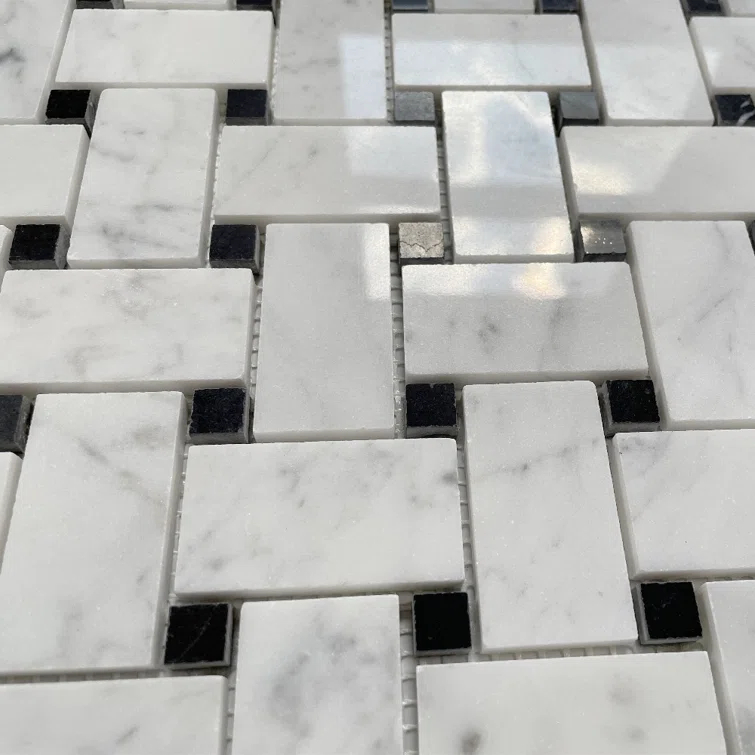 12" x 12" Marble Basketweave Mosaic Wall & Floor Tile