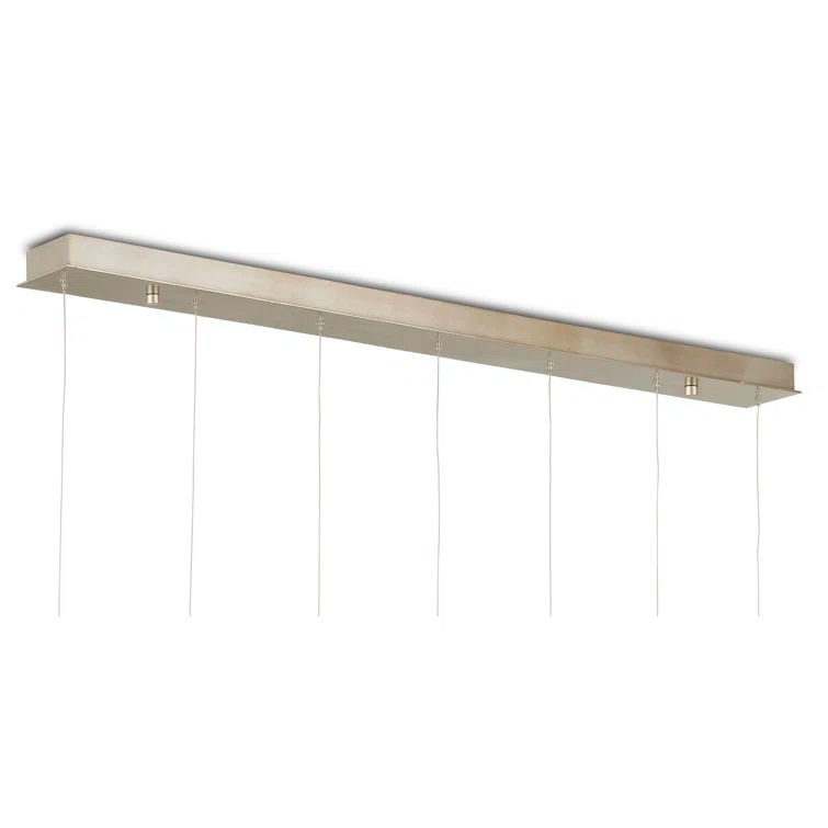 Silver Nickel 7-Light LED Island Pendant with Metal Shades