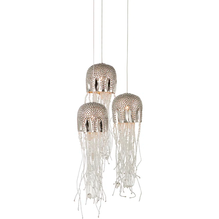 Mini Medusa Nickel & Glass 3-Light LED Pendant