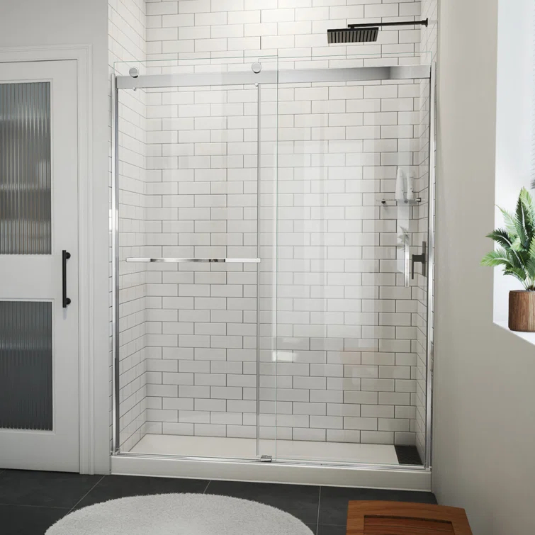 DreamLine SDVH60W760VXX01 Sapphire-V 56cm W x 76cm H Frameless Tub Door with