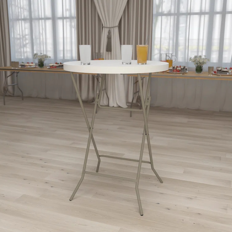 Flash Furniture Parker Round Plastic Bar Height Folding Event Table