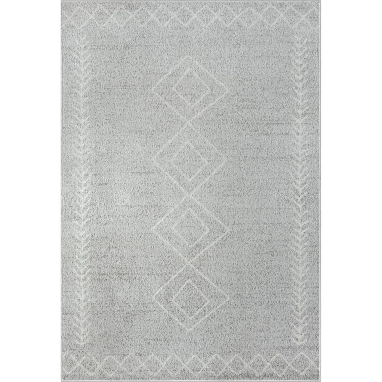 Geometric Performance Gray Area Rug