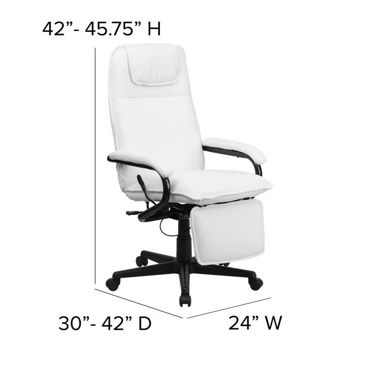High Back LeatherSoft Executive Reclining Ergonomic Swivel Office Chair with Arms