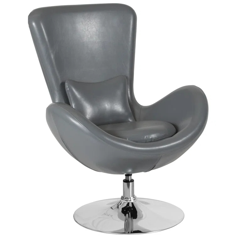 Flash Furniture Stackable Leather Seat Reception Chair with Metal Frame