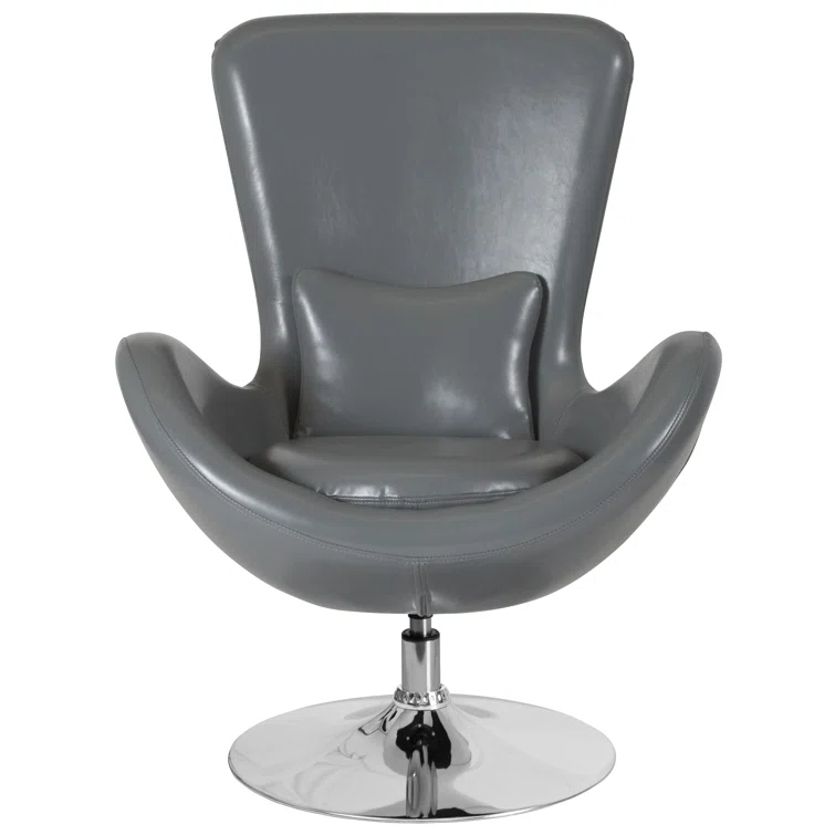 Flash Furniture Stackable Leather Seat Reception Chair with Metal Frame