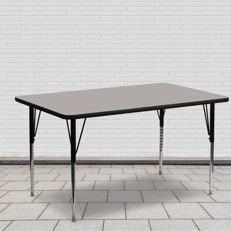 Goddard 24''W x 48''L Rectangular HP Laminate Activity Table - Adjustable Legs