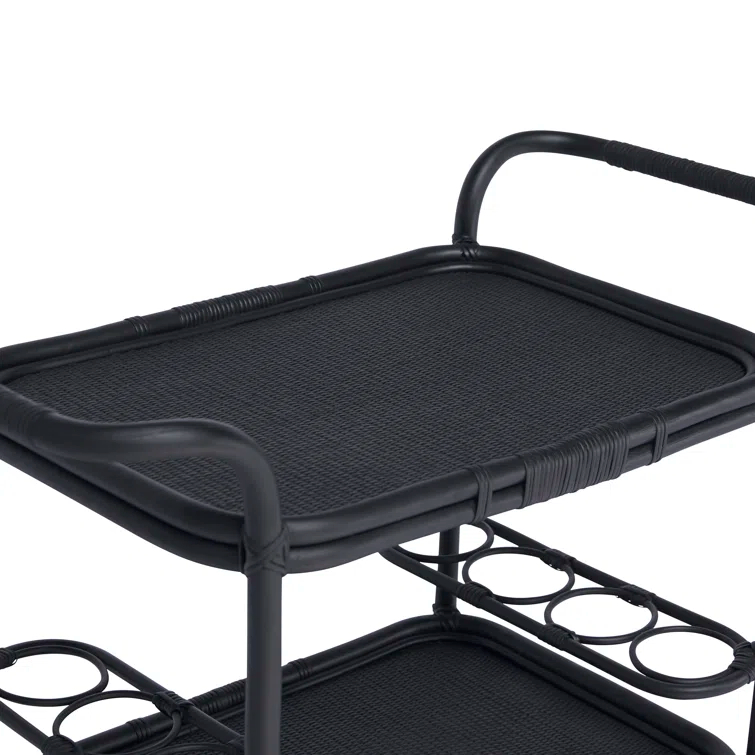 Carlo Rattan Bar Cart