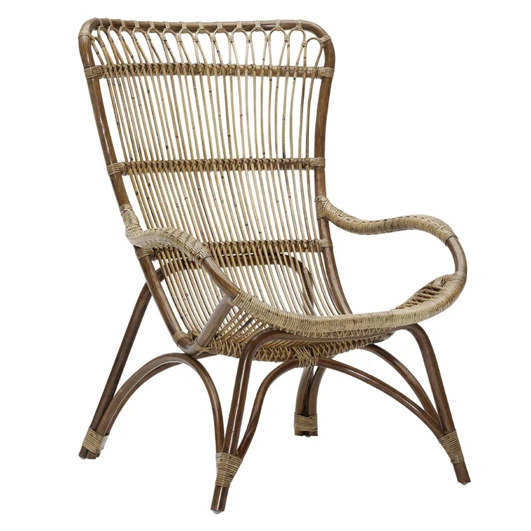 Monet Highback Rattan Lounge Chair and Footstool