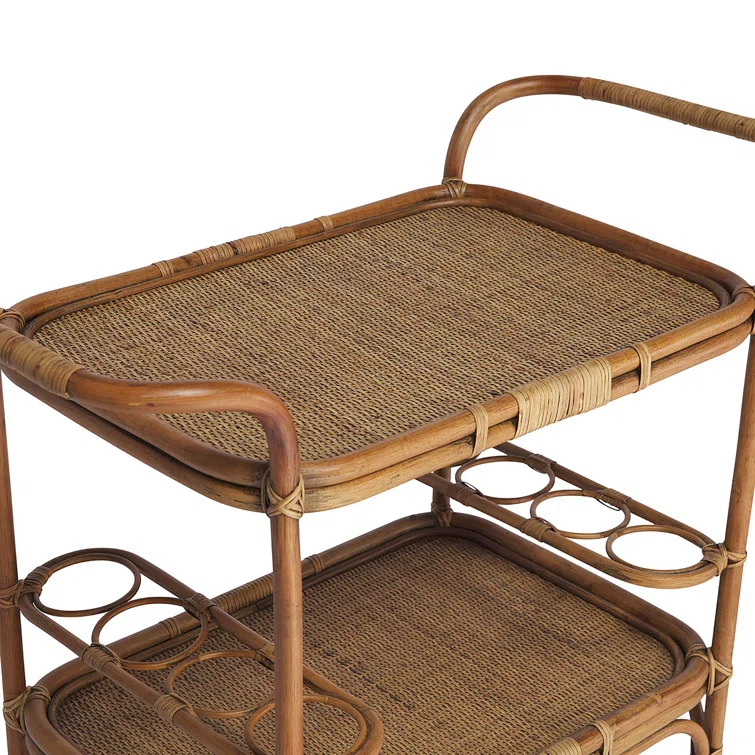 Carlo Rattan Bar Cart