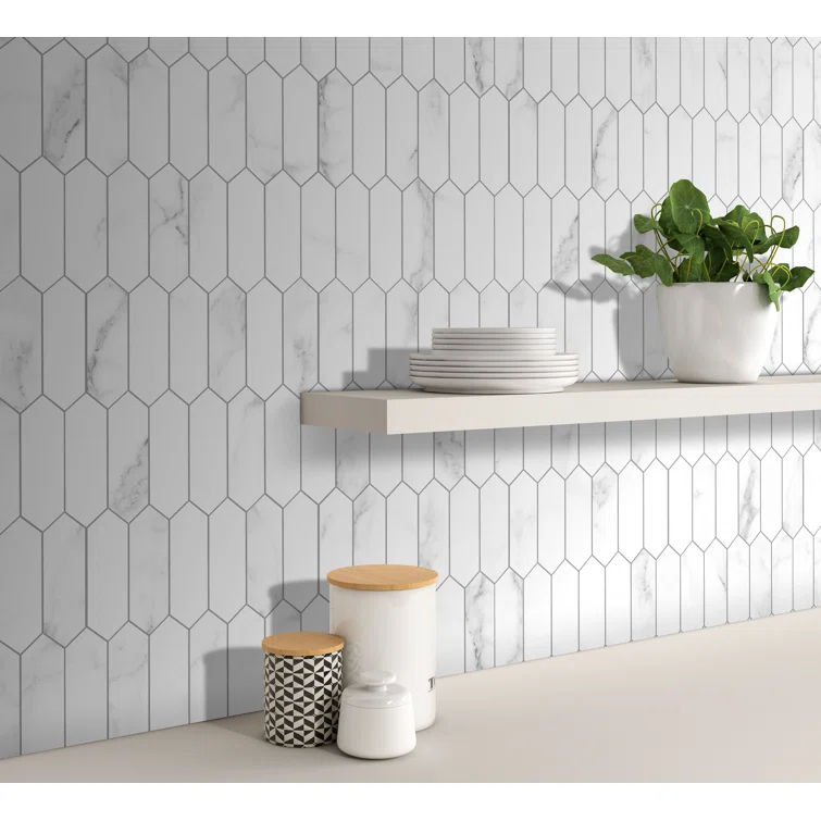 12" x 11.22" Stone Composite Peel & Stick Mosaic Tile