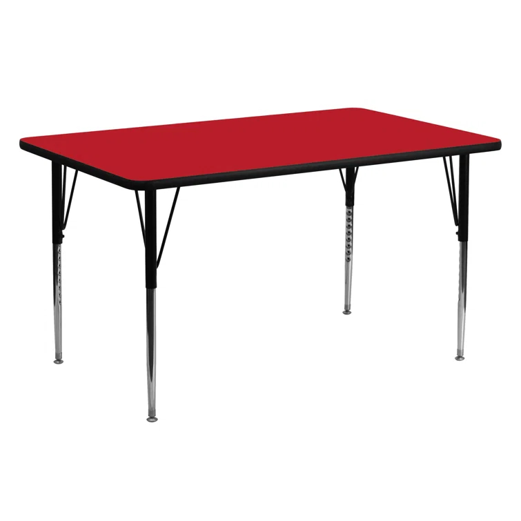 Goddard 24''W x 48''L Rectangular HP Laminate Activity Table - Adjustable Legs