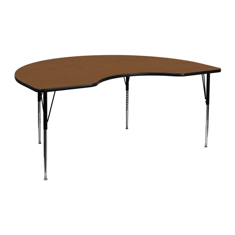 Goddard 48''W x 72''L Kidney HP Laminate Activity Table - Adjustable Legs